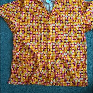 Polka dot fun scrub top